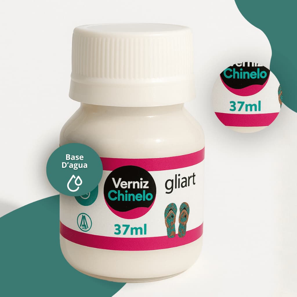 Verniz Para Chinelos Gliart Impermeabilização 37ml Para Solados De Borracha Eva Pvc Couro Sintético
