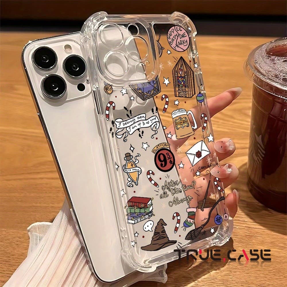 Capinha Capa de transparente Elementos do dia a dia Para iPhone 11 14 15 16 12 17 13 pro max 7/8 plus produto em alta