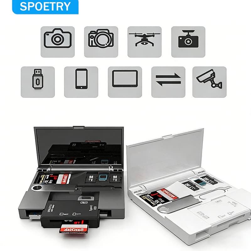 Leitor De Cartão De Memória 7 Em 1 Adaptador USB OTG Para iPhone iPad C A Dispositivos Micro SD