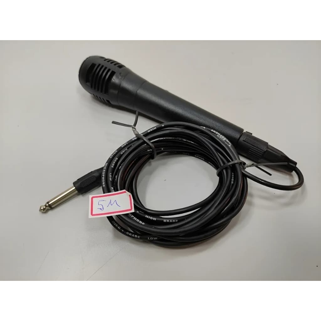 Microfone Midi Japan Dynamic Som Cabo 5m Funcionando 19b Preto