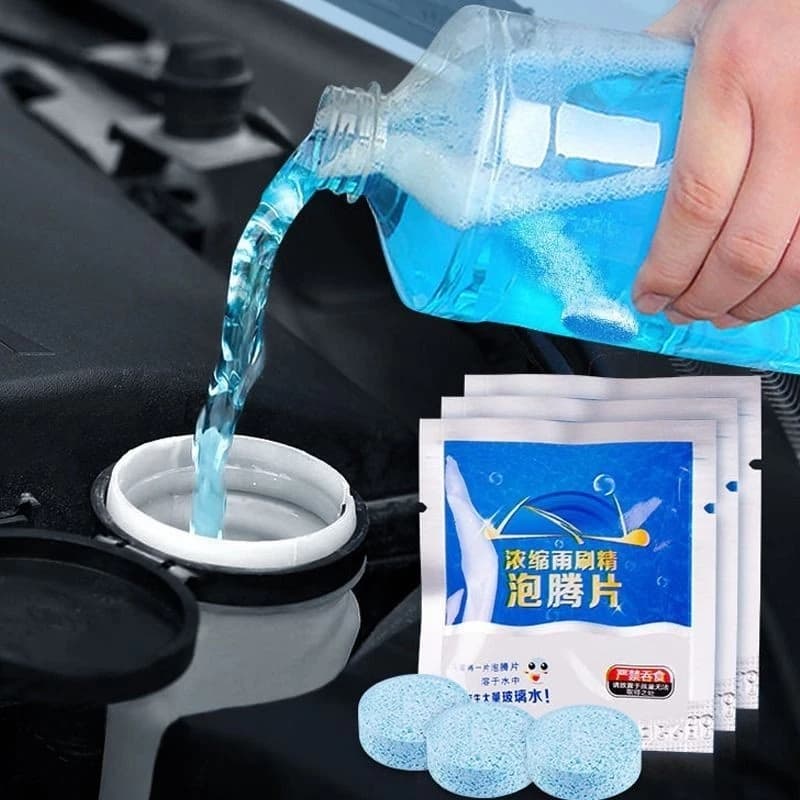 5/10 Peça Limpador De Parabrisa De Carro Detergente Limpa Vidros Concentrado Dose Filme Efervescente Sólido