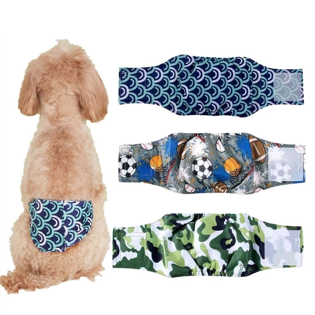 Fralda Cachorro Reutilizáveis Laváveis - Para Macho/Fêmea Durável Anti-Vazamento Fralda Pet Confortável