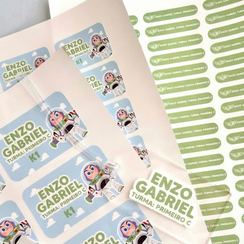 Etiquetas Escolares Personalizadas | Adesivos de Identificação | Material Escolar | Etiqueta Lápis e Caderno