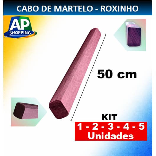 Cabo de Martelo 50cm Madeira Roxinho - 1, 2, 3, 4 e 5. Ergonomia, Qualidade, Durabilidade