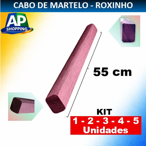 Cabo de Martelo 55cm Madeira Roxinho - 1, 2, 3, 4 e 5. Ergonomia, Qualidade, Durabilidade