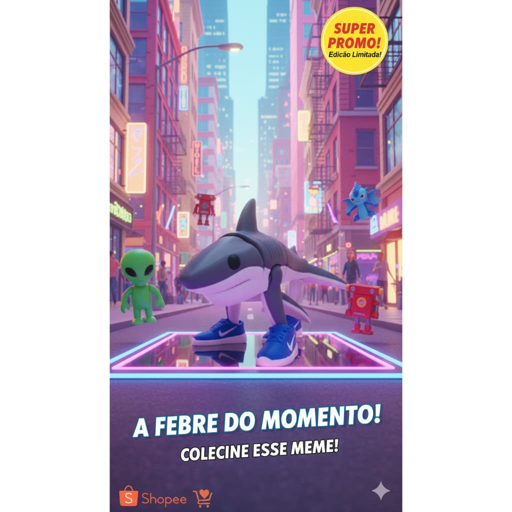 Tralalero Tralala – Boneco 3D Colecionável Brainrot • Edição Limitada Exclusiva brinquedo