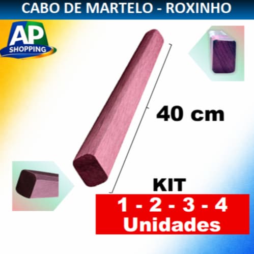 Cabo de Martelo 40cm Madeira de Roxinho, 1, 2, 3, 4 unidades, Cabo de ferramenta, Qualidade