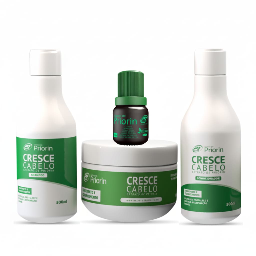 Kit Cresce Cabelo Solução Potente para Crescimento e Revitalização capilar e Anti quedas
