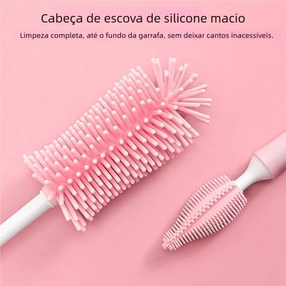 Ferramenta Limpeza 360° - Escova Silicone Pequena Mamadeira