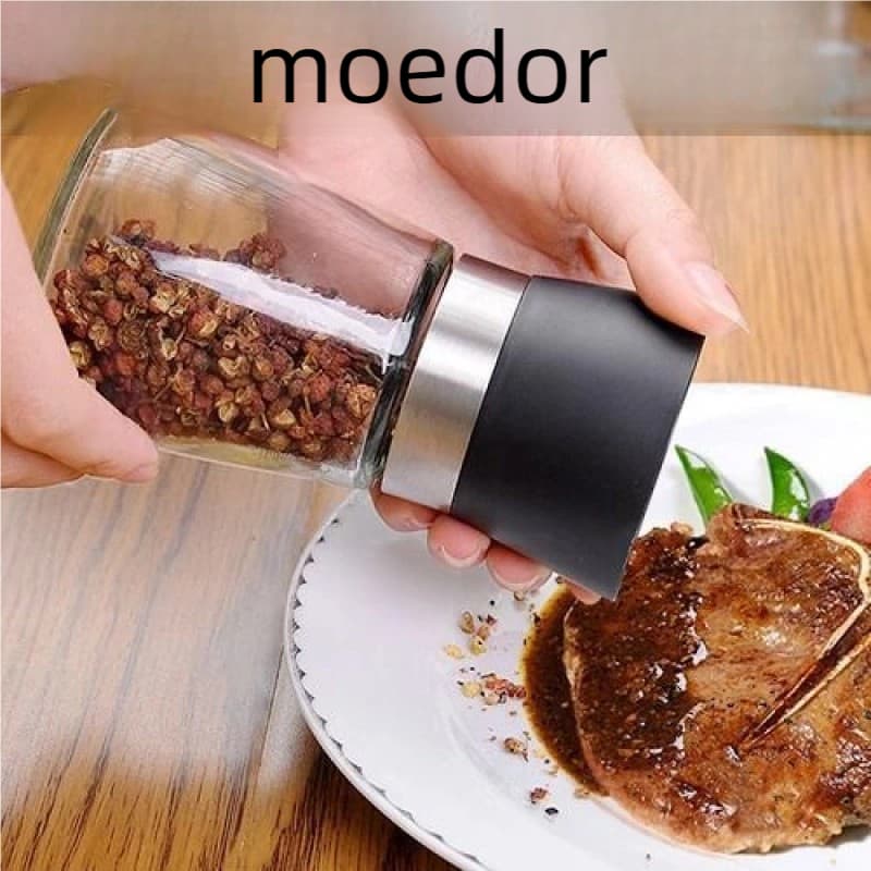 【Beleza e Funcionalidade】Moedor de Tempero Vidro Premium – Regulador, Porta Especiarias!