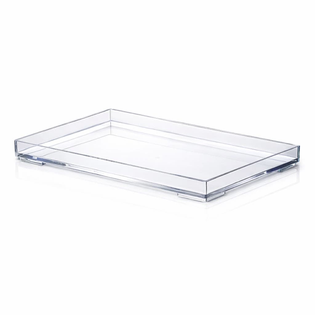 Bandeja Lisa em Acrílico Transparente 25x17cm Retangular Multiuso
