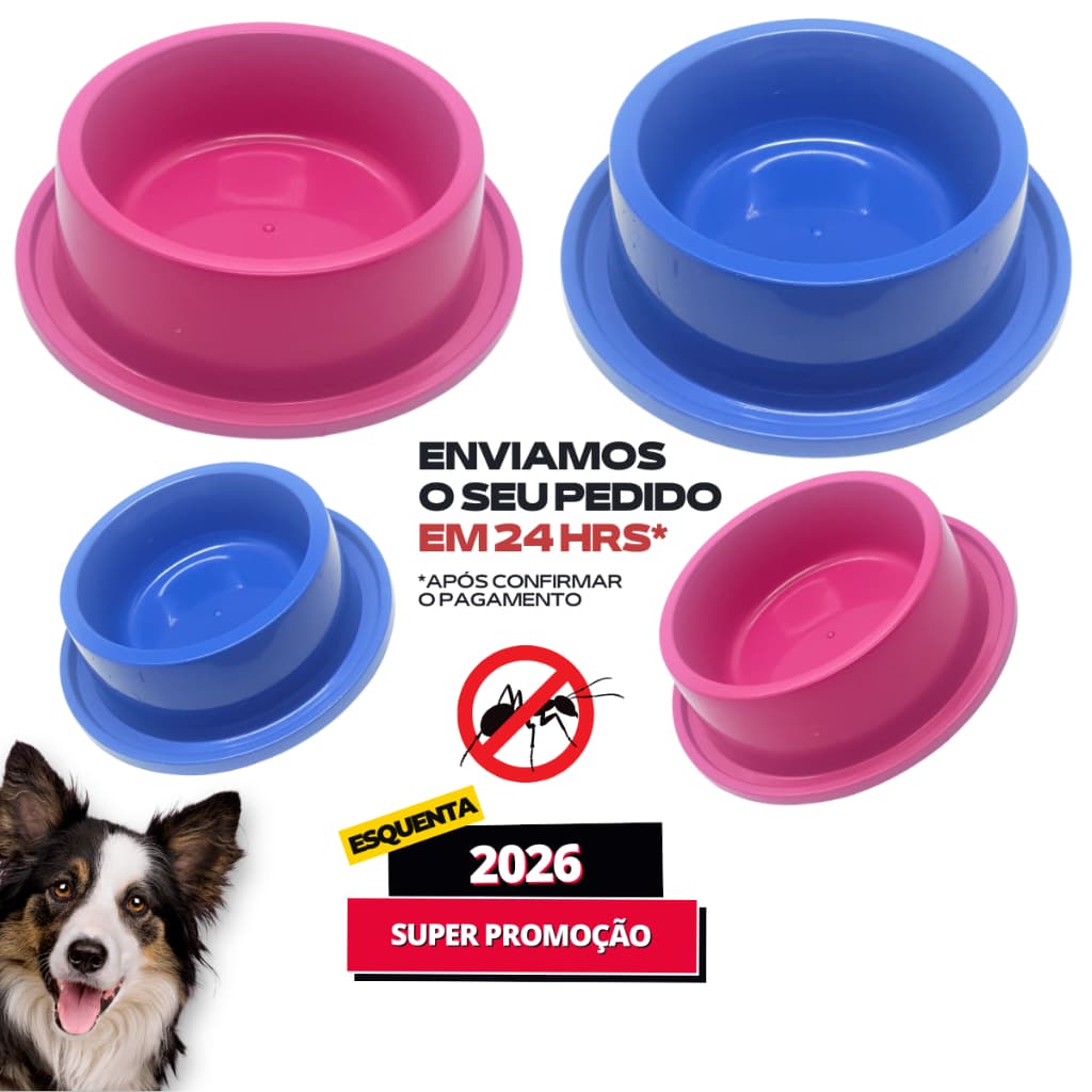 Comedouro Cachorro / Bebedouro Pet 300ml 500ml Cães Pequenos  Rosa Azul Barato Resistente Para seu Cão