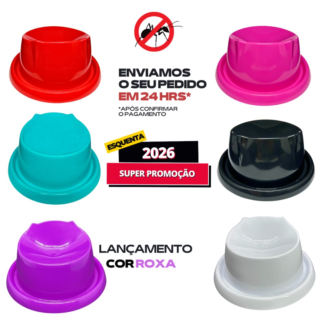 Comedouro Ergonômico Gato(a) 150ml Anti-Formiga Elevado Corretor de Postura – Várias Cores