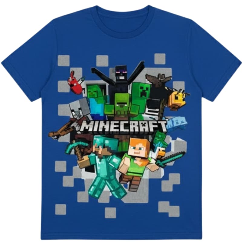 camiseta camisa  Infantil Jogo craft Personagem Algodão