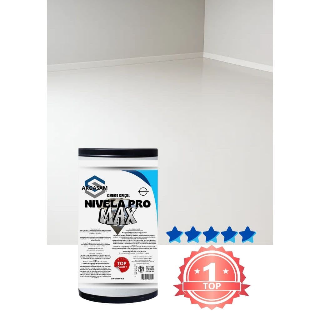 Nivela mais (Autonivelante para pisos PROMAX) ARGASAM kit20kg mais resina