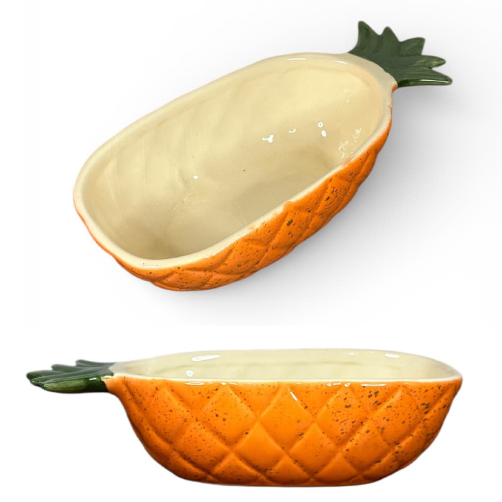 Bowl de Abacaxi Feito de Cerâmica 600ml Decorado Para Cozinha Comer Frutas