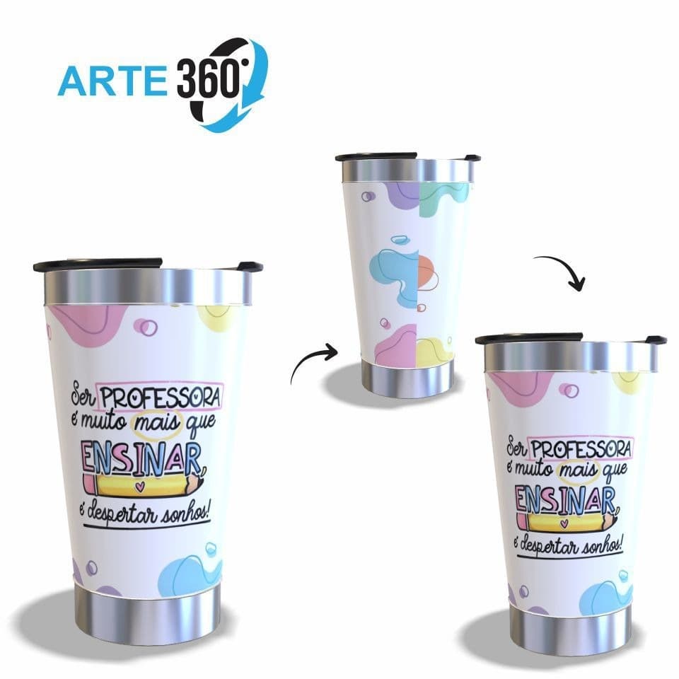 Copo Térmico Personalizado 473ml Professor Presente Escola Faculdade Curso