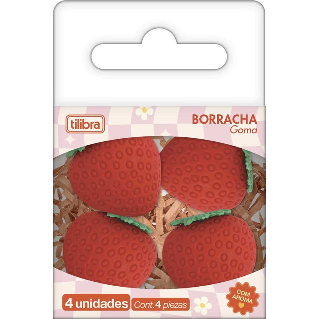 Borracha Be Berry com Aroma - Blister com 4 Unidades Tilibra