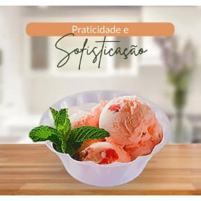 Pote Cherry Branco 200ml C/50 unidades  Embalagem Descartáveis Prafesta Sorvete/Sobremesa