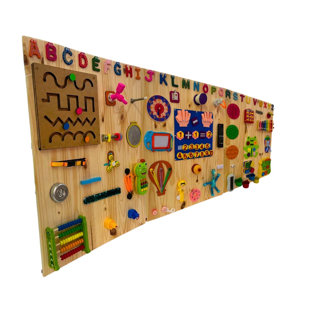 Painel Sensorial Montessori Madeira Coordenação Motora Autismo Brinquedo Desenvolve TDAH Educativo Bebê - Escolha O Seu