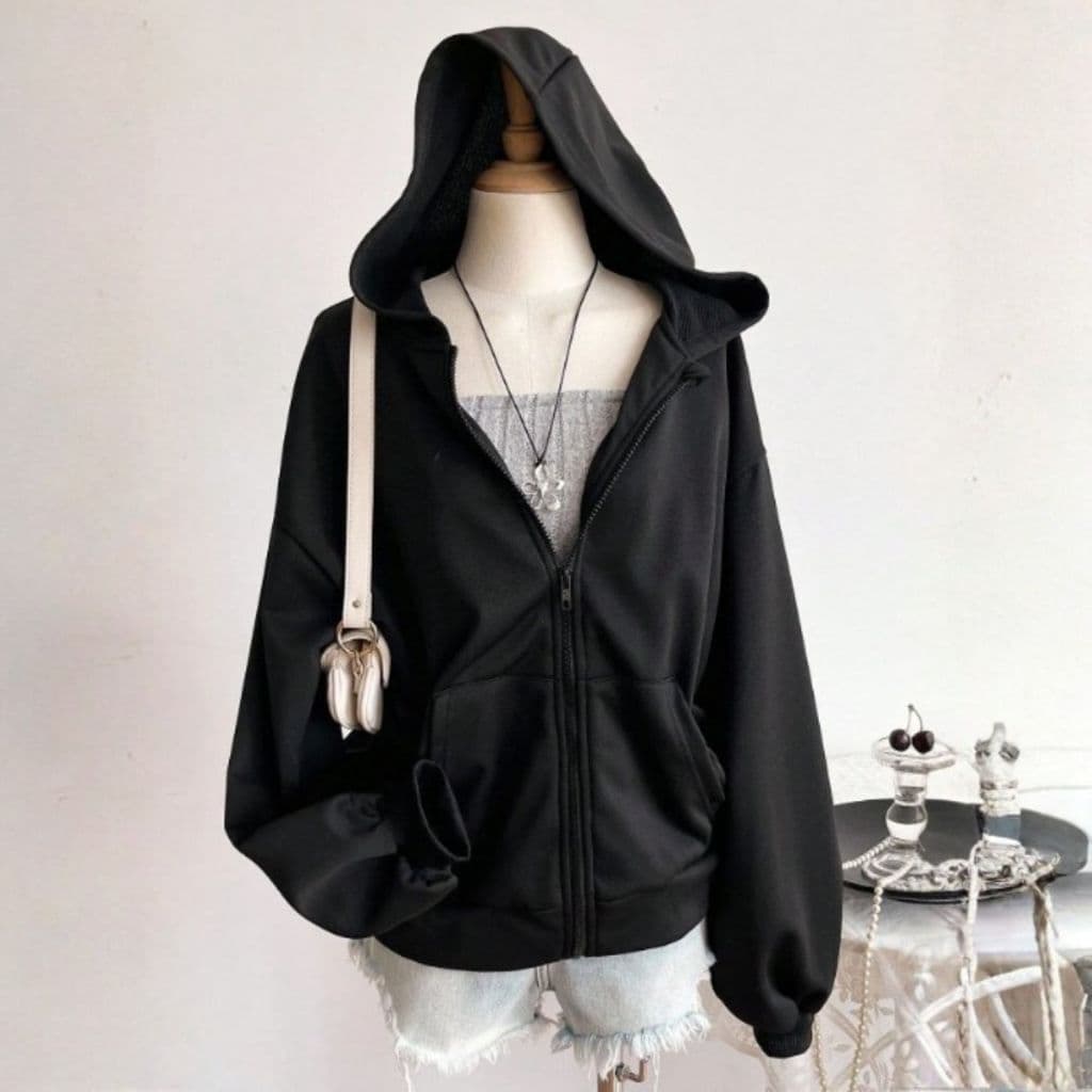 Moletom Peluciado Casaco Zíper Unissex Moda Vintage Estilo Street Y2k Novidade