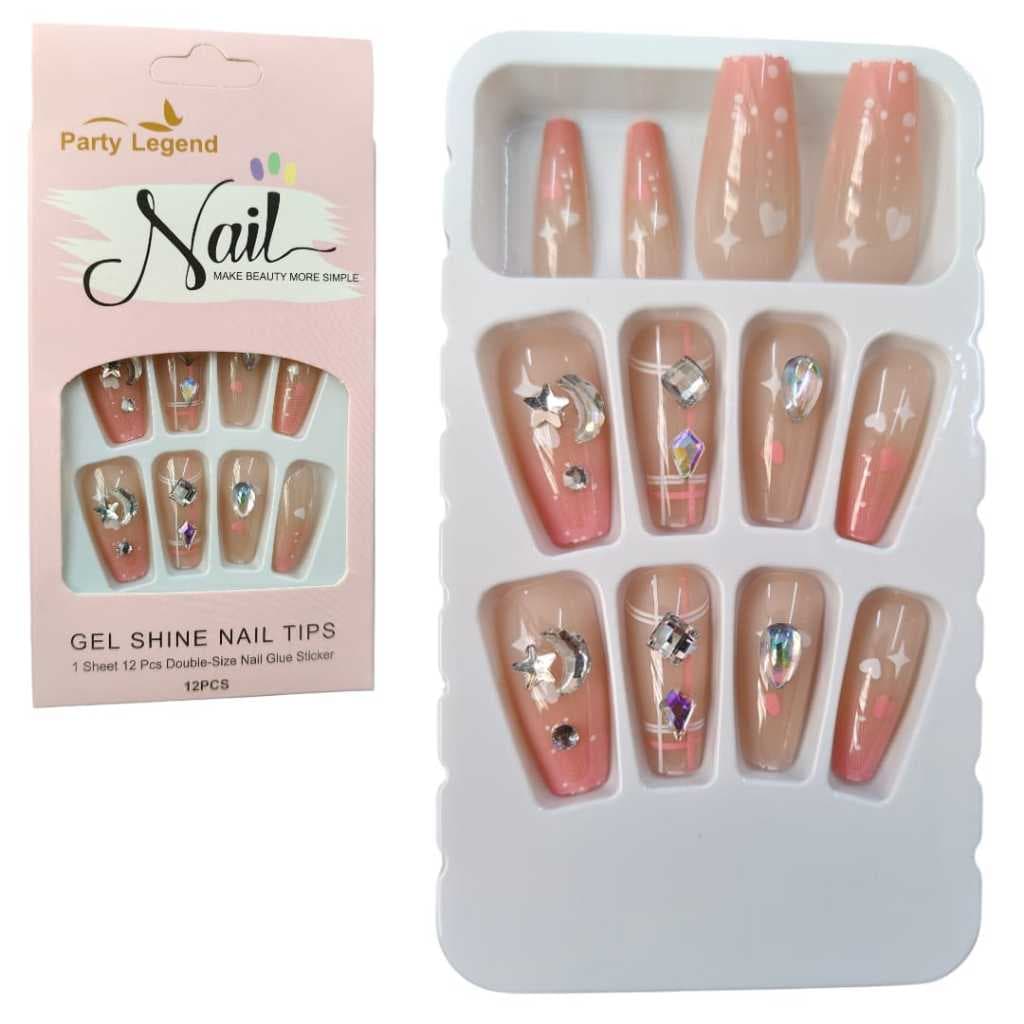 Unhas Postiça + adesivos dupla face unhas amendoadas francesinha decoradas escolha a sua na variaçao