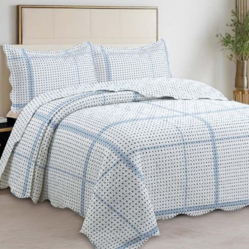 Cobre Leito Casal Estampado Geométrico Dupla Face com Porta-Travesseiros
