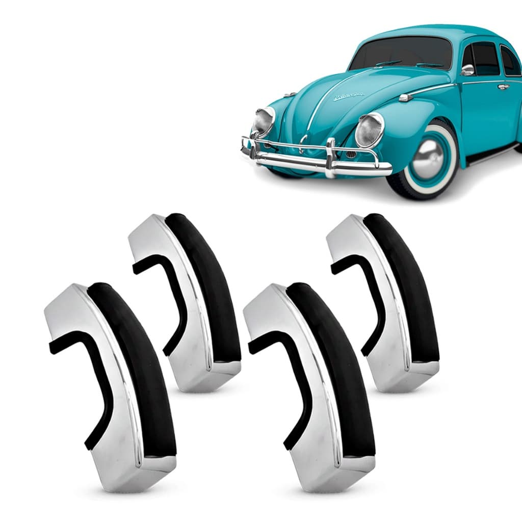 Jogo Batente Garras Parachoque Vw Volkswagen Fusca Antigo 1971 A 1996 Cromado Proteção