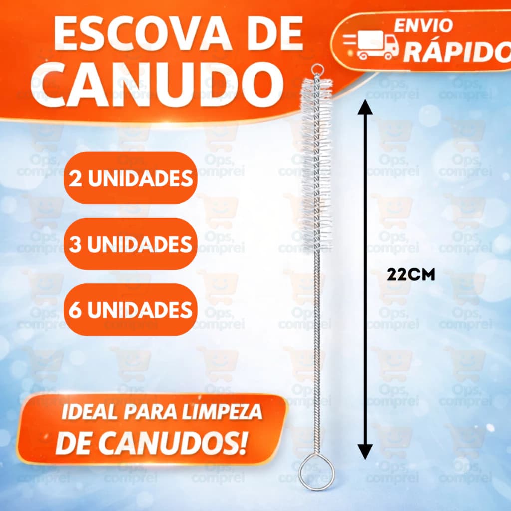 Kit Escova Flexível Limpeza Canudo Inox Ecológico Escovinha Metal