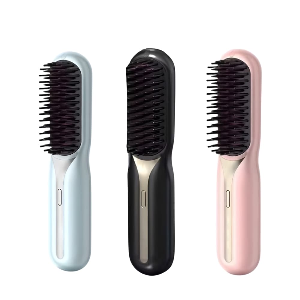 Chapinha Compacta Sem Fio / Pente Alisador e Modelador – 4 Ajustes de Calor + Acessórios