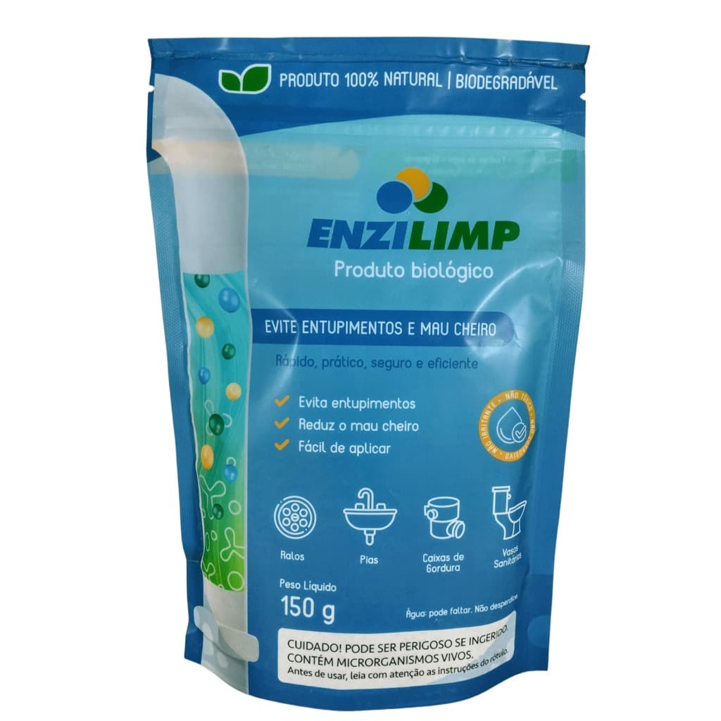 Enzilimp Bacterias Limpa Caixa Gordura Fossa Ralo Cano 150gr