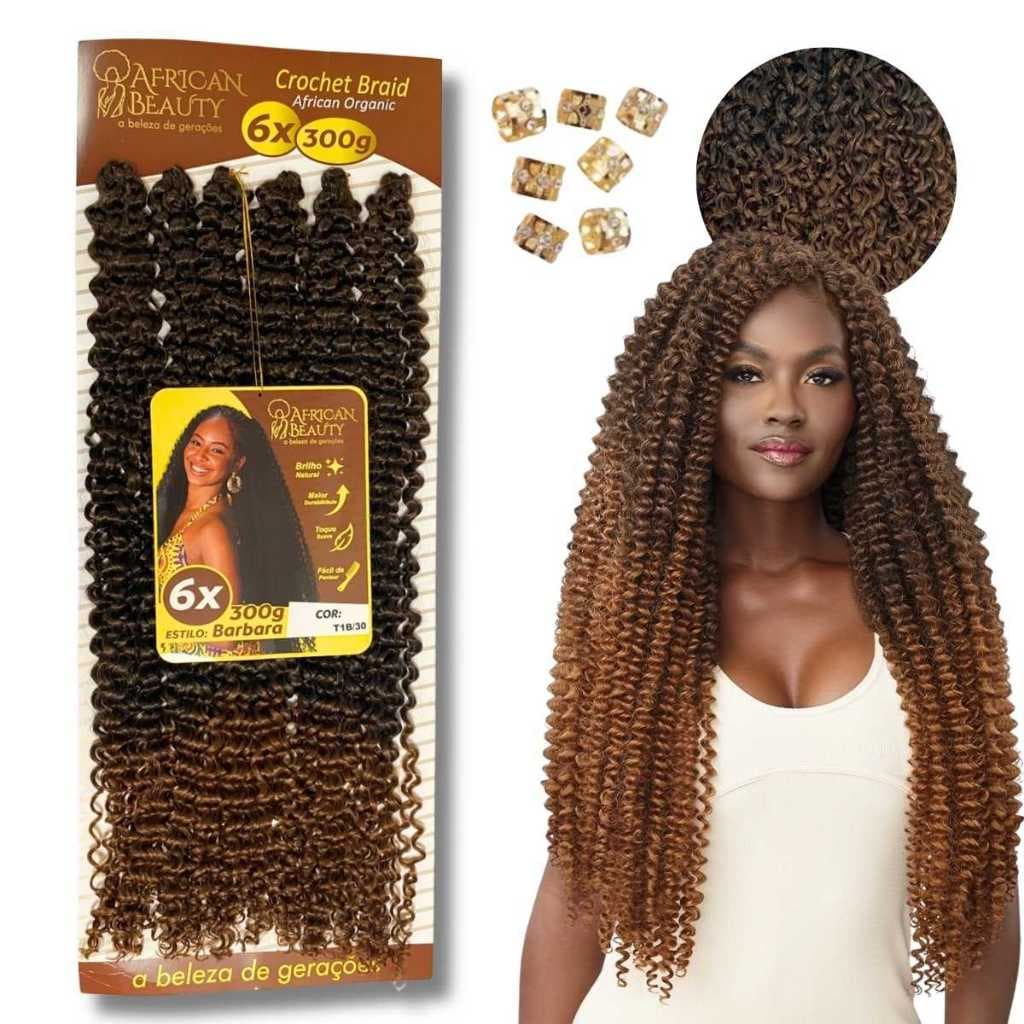 Crochet Barbara premium Cacheado 300g  Africa Beauty Bio Organico 70cm