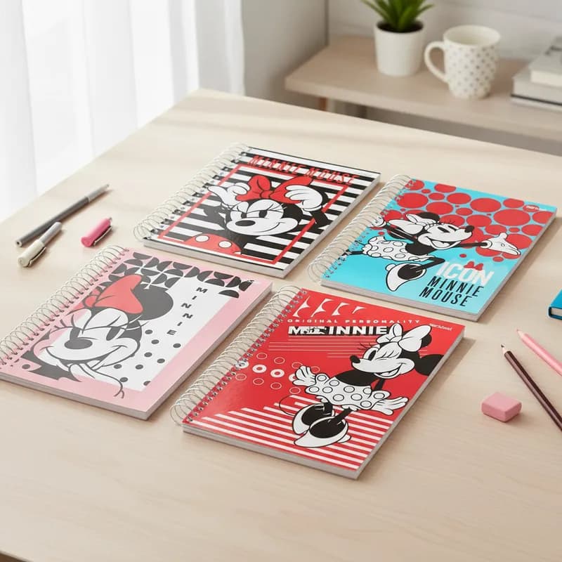 Caderno Pequeno Espiral 1/4 CD 80 Fls Minnie Mouse Starschool Anotações Escolas Escritorios