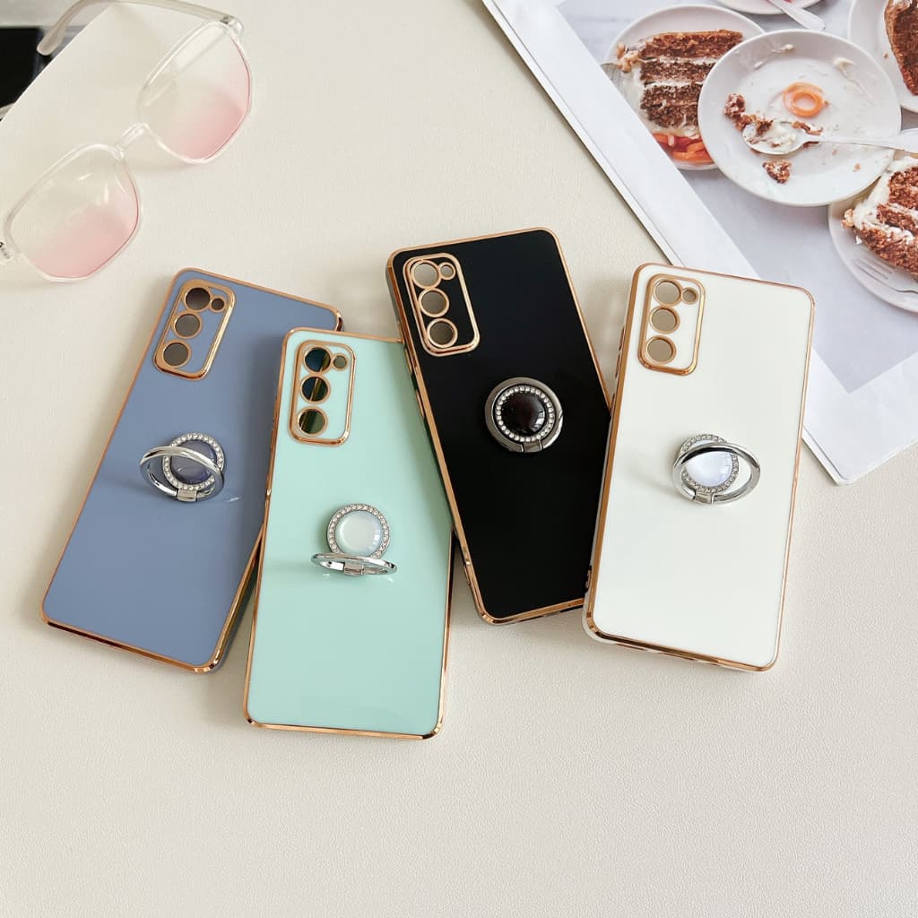 Capa Capinha com Suporte Anel com Strass Moto G06 G56 G86 G04 G05 G15 G35 G14 G24 G34 G54 G55 G75 G84 G85