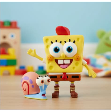 Kit Boneco Grande de Vinil Bob Esponja e Gary Articulados