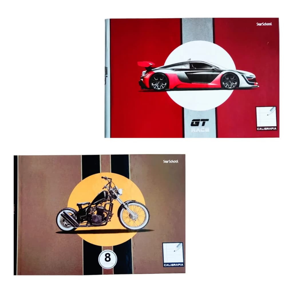 Caderno Brochura Caligrafia Jandaia Carro/moto 40fls 20x15cm