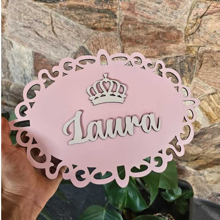 Placa Porta de Maternidade com nome, placa com nome quarto cru ou colorida