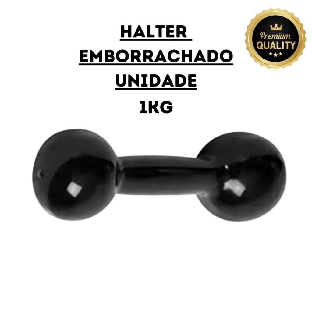 Peso Academia Halter Emborrachado Unidade - 1 Kg ao 5 Kg Treino Musculação Em Casa
