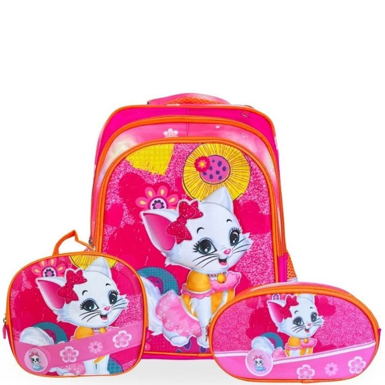 Mochila Escolar Infantil Menina – Kit 3 Peças para o Dia a Dia