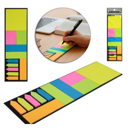 Bloco de Anotaçao Stiker Adesivo Quadrado/Retangular com 220 Folhas