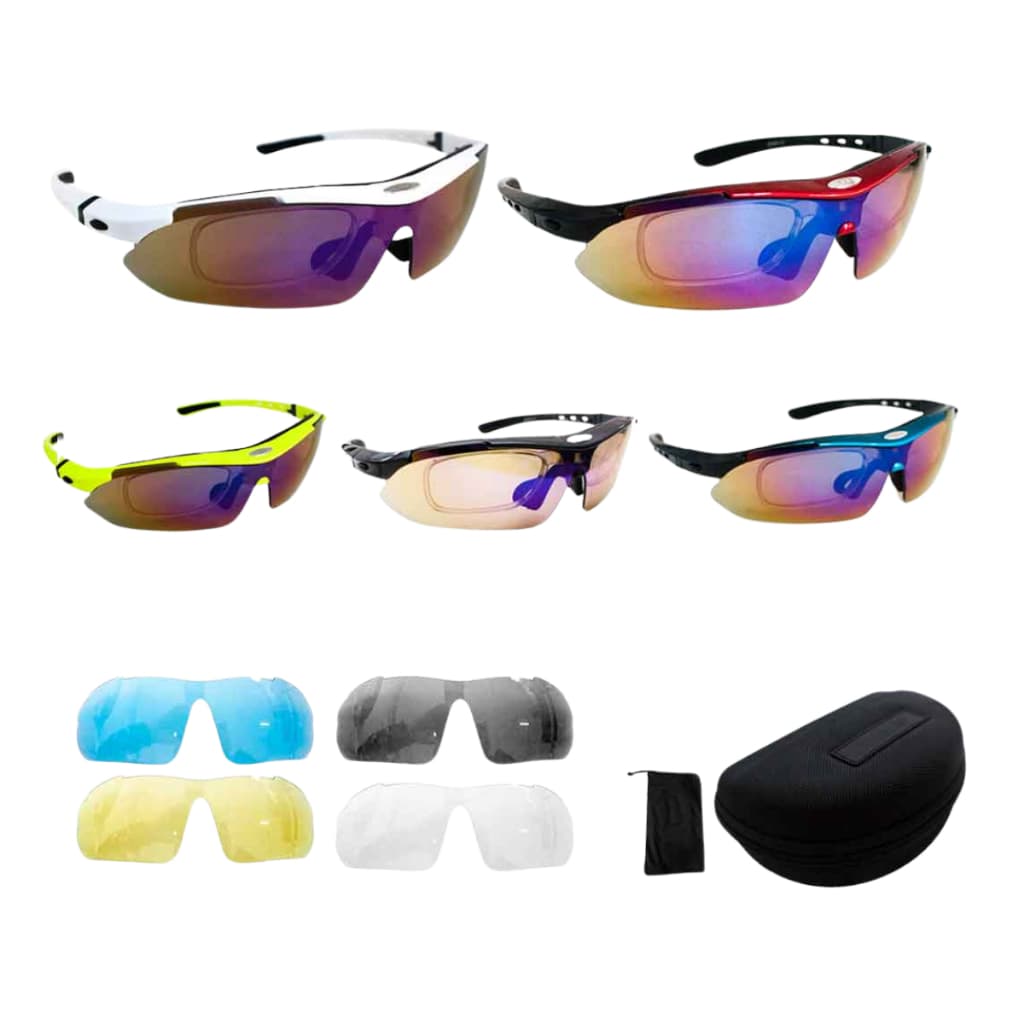 Kit Óculos Ciclismo Bike 5 Lentes Suporte Grau Ciclista