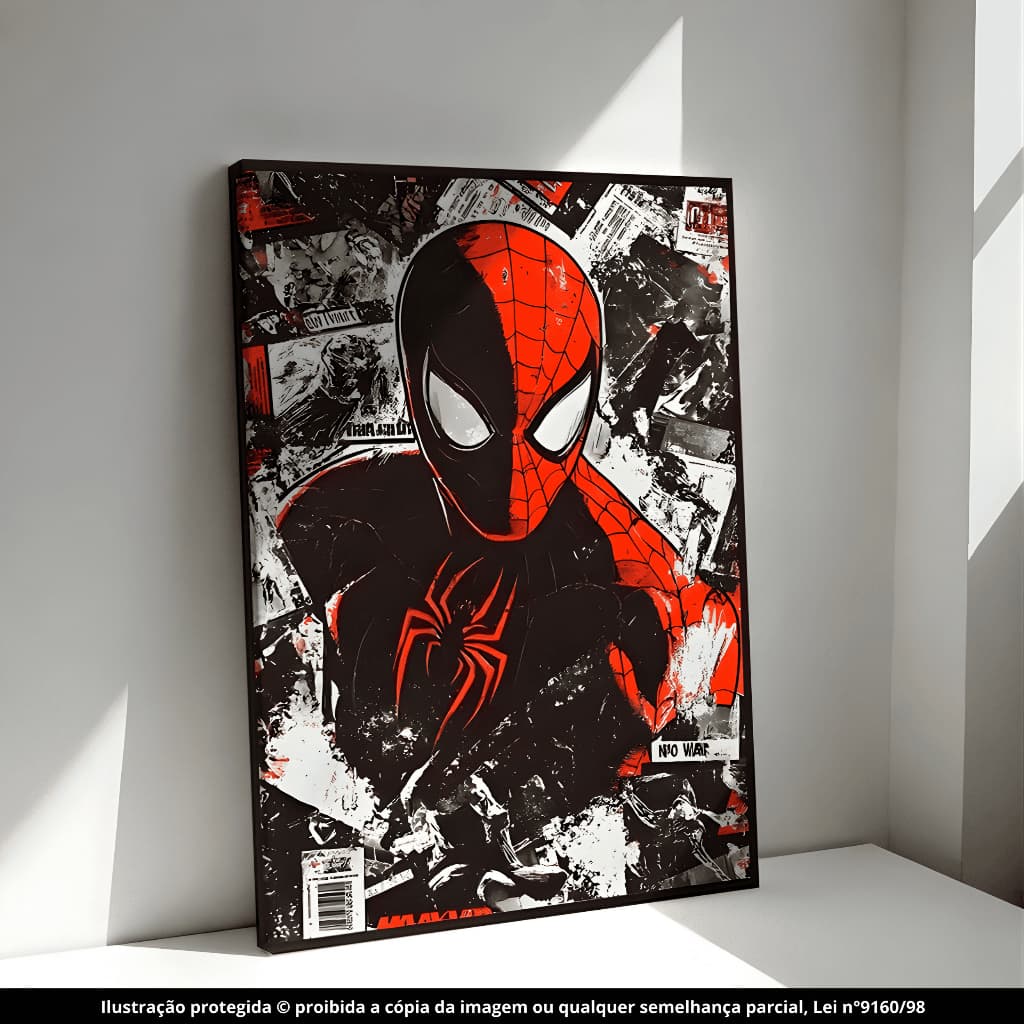 Quadro Decorativo 80x110cm Homem Aranha Spider Man Poster Decoração de Parede Quarto