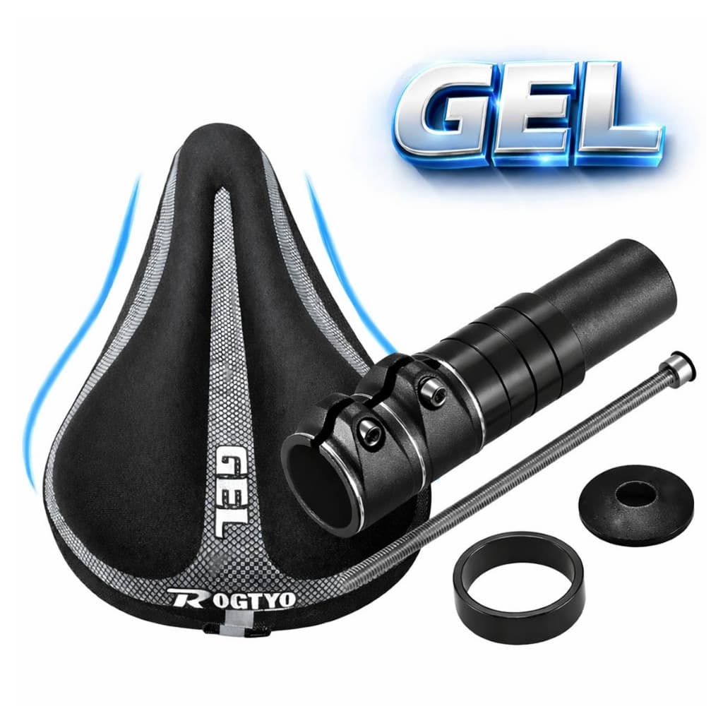 Prolongador Alongador De Mesa Guidão Suspensão + Capa De Banco Selim Gel Silicone Respirável Bike