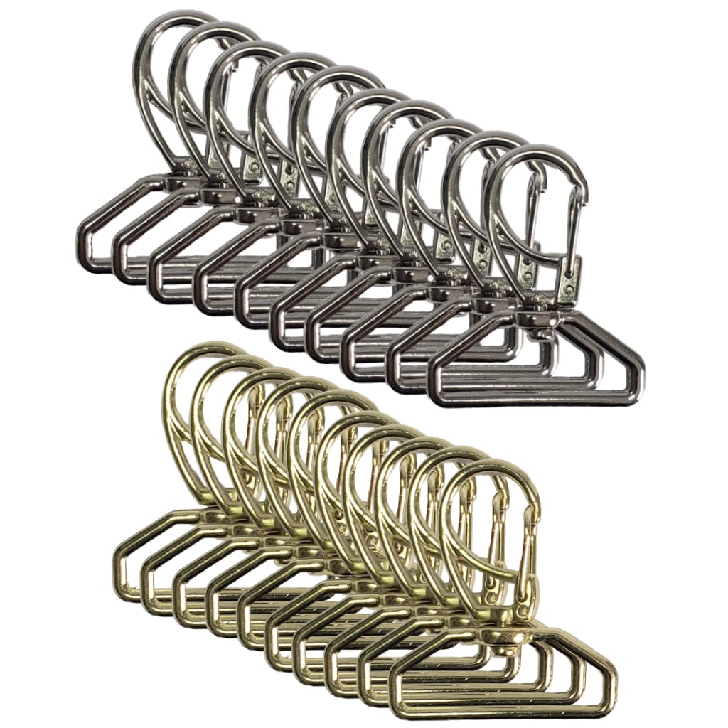 Mosquetão Metal para Bolsa 20mm, 25mm e 30mm - 10 Unidades Latonado/Niquelado