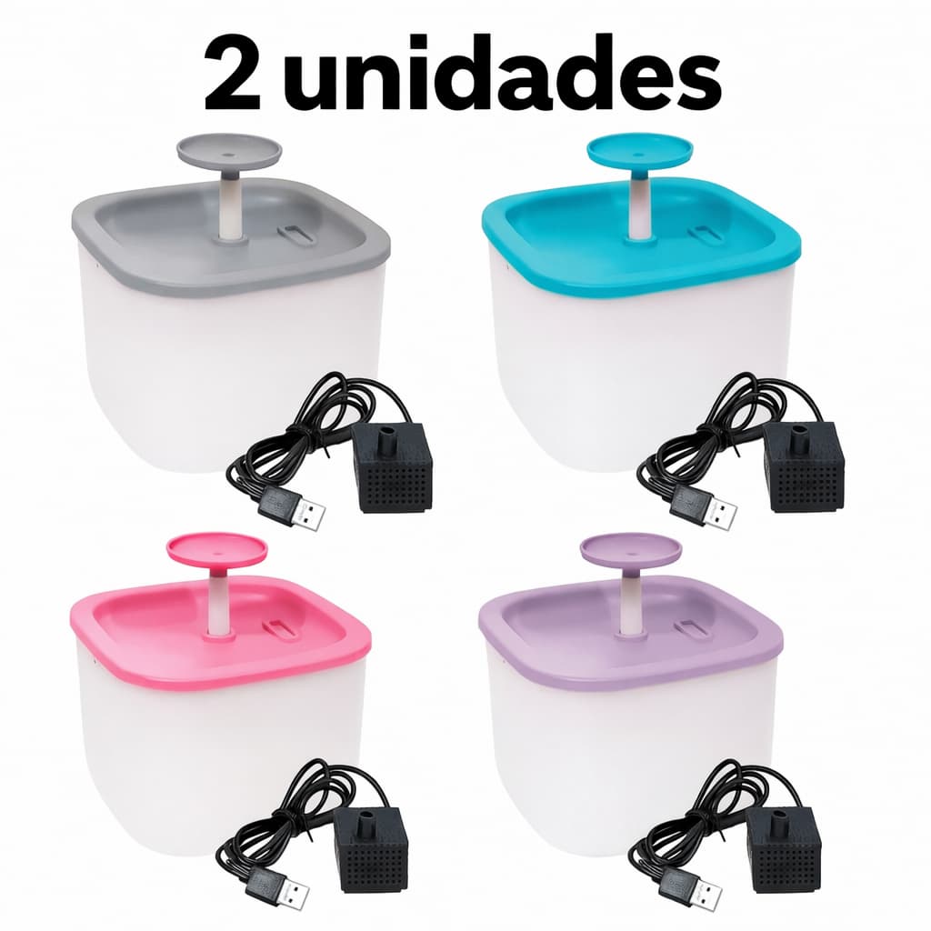 Bebedouro Fonte Agua  ( 2PÇS ) Filtro Gatos 2 litros Cachorro caes Pet Bomba D'água Gatos