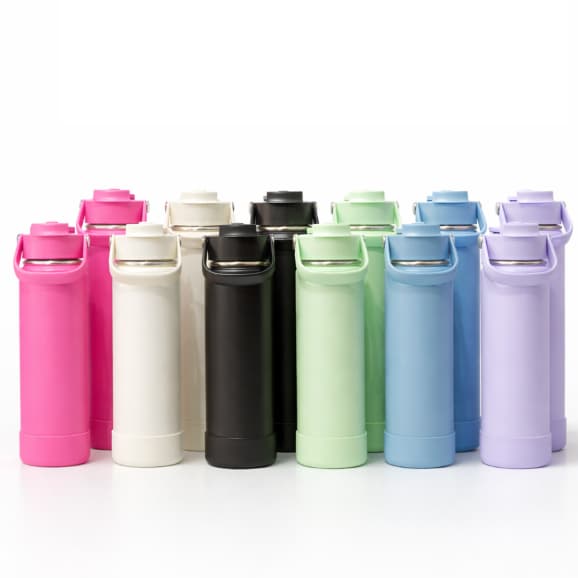Garrafa Térmica 2 em 1 Canudo e Abertura Para Beber Com Parede Dupla Fitness Esportes Aço Inox 550ml Ou 800ml