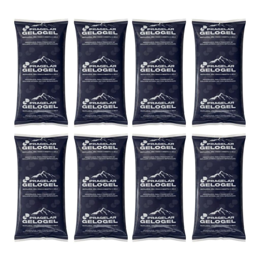 Kit 8 Gelo Gel Artificial Reutilizável 750ml Para Mesa Térmica Fria Pra Gelar