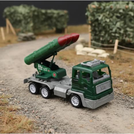 Caminhão De Guerra Combate Míssil Fricção Brinquedo Militar