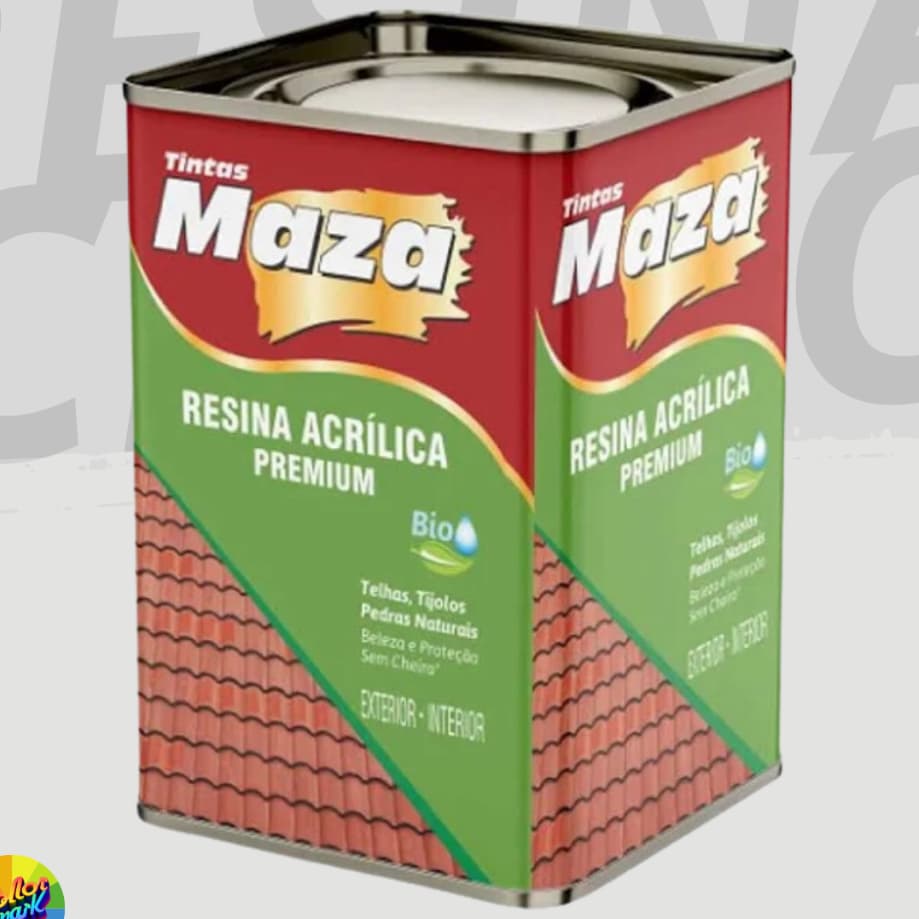 Resina Acrílica Incolor Base de Água NOVA Lata 18 Litros Maza Protege Superfícies Telhados Tijolos Pedras
