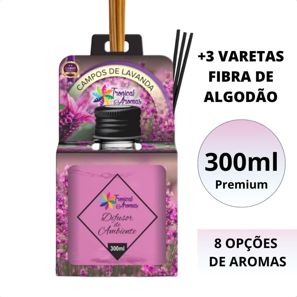 Difusor de Varetas Tropical Aromas 300ml + 3 Vareta Fibra
